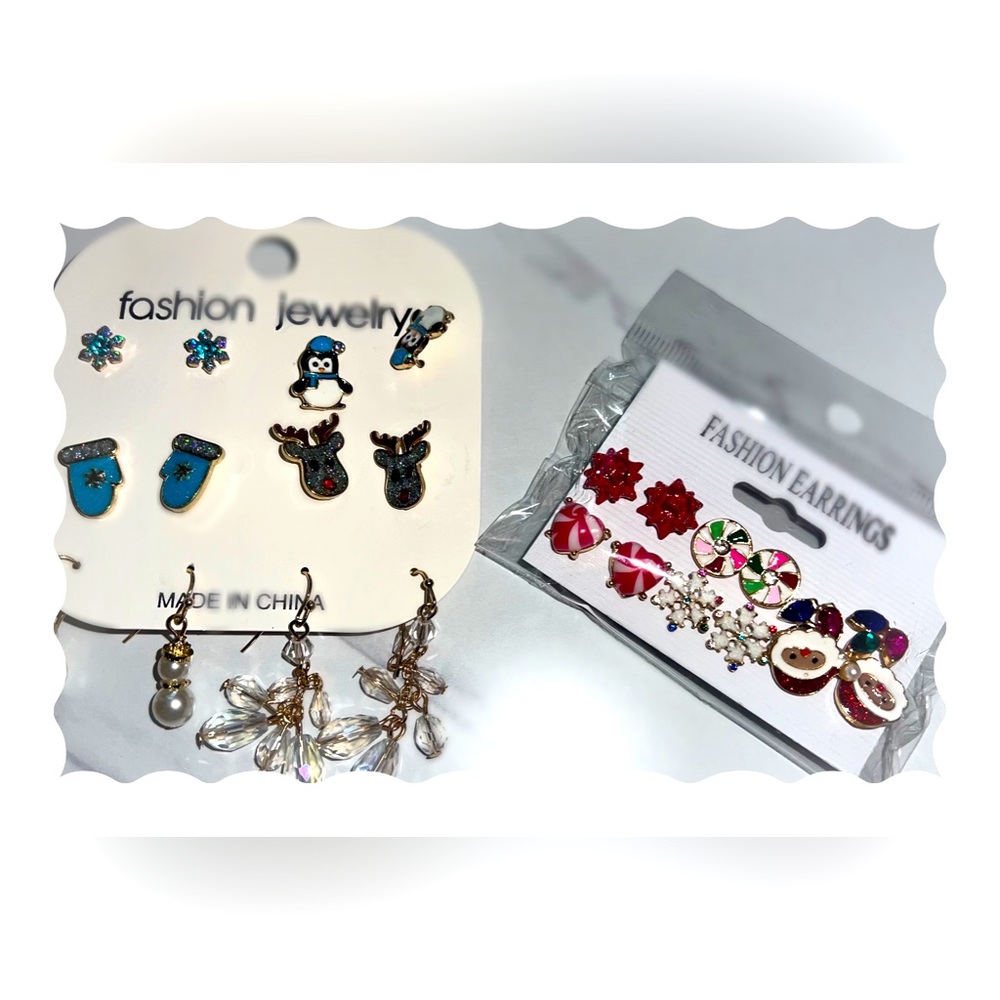 12 pairs of Winter/ Holiday Earrings